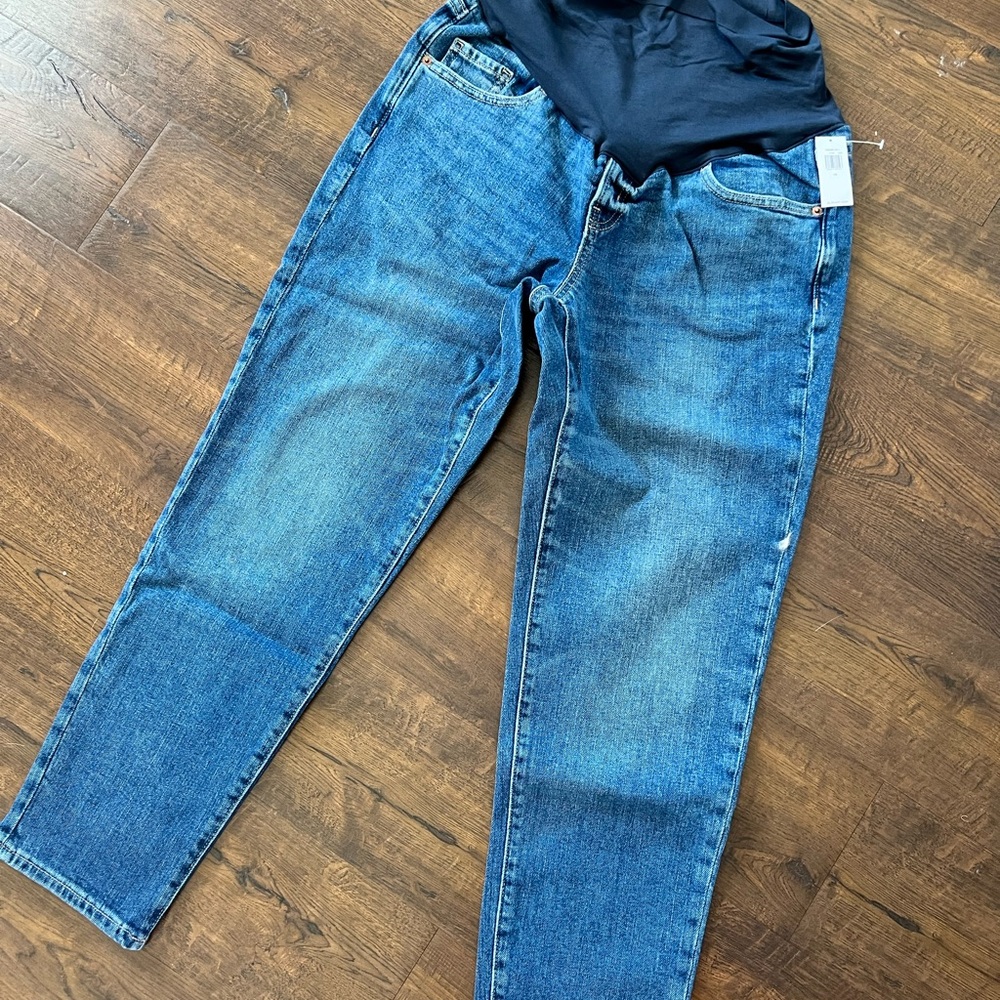 Maternity Full Panel O.G straight medium wash jeans
